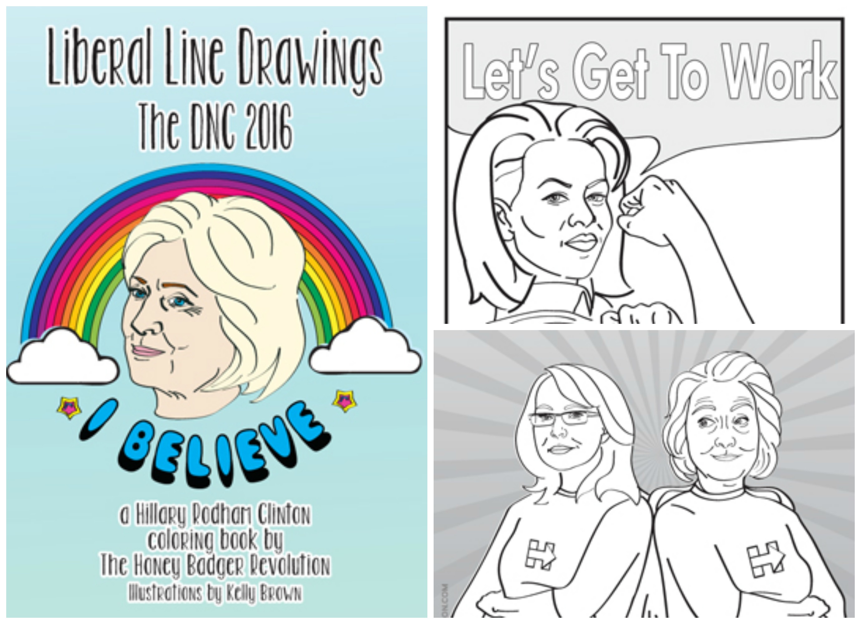 Liberal Line Drawings Coloring Book and a Free DNC Word Find